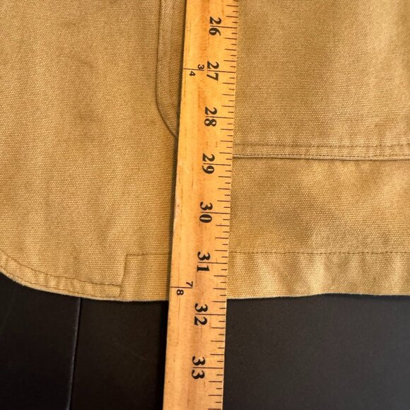 Vintage 90s Men's Khaki Canvas Sport Coat w/ Brown Elbow Patches, Size Large - Picture 9 of 9